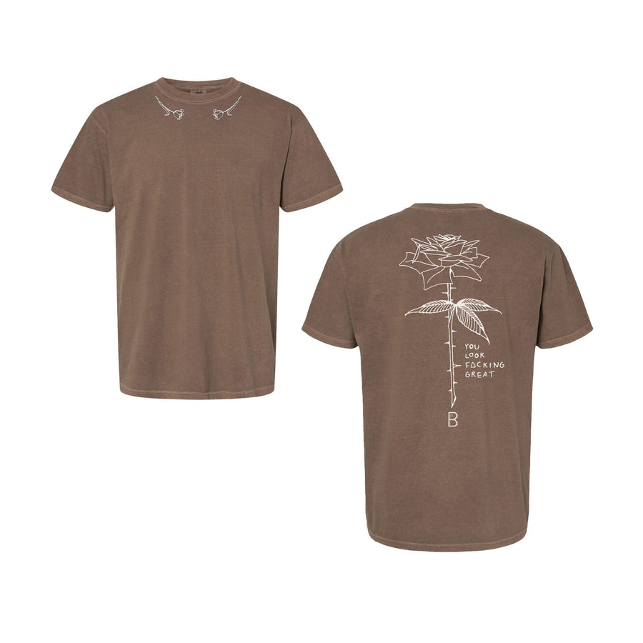 Beboe Embroidered Flower Collar T-Shirt 0